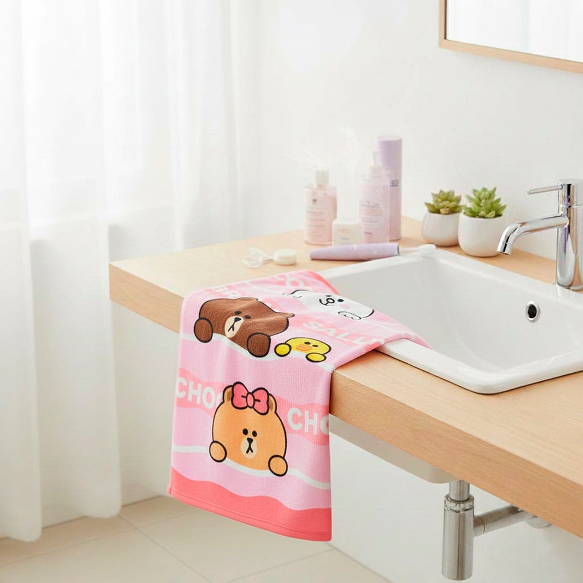 ไลน์ เฟรนส์ ผ้าขนหนู Pink 2754 - Big C Online