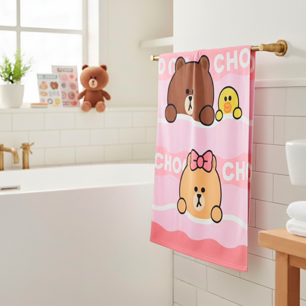 ไลน์ เฟรนส์ ผ้าขนหนู Pink 2754 - Big C Online
