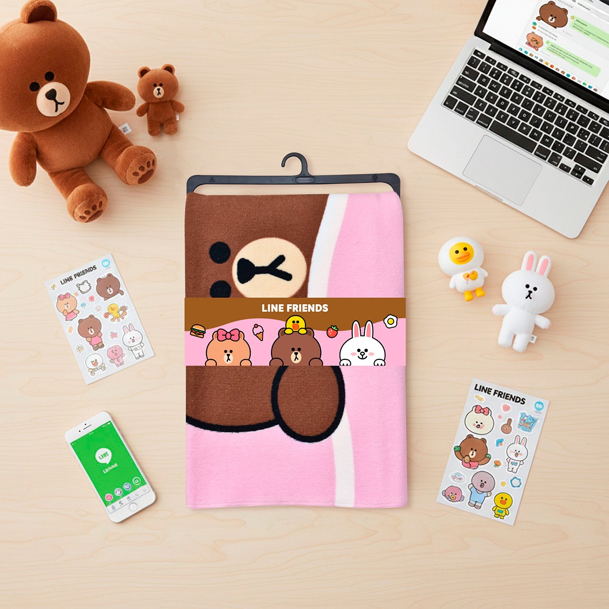 ไลน์ เฟรนส์ ผ้าขนหนู Pink 2754 - Big C Online