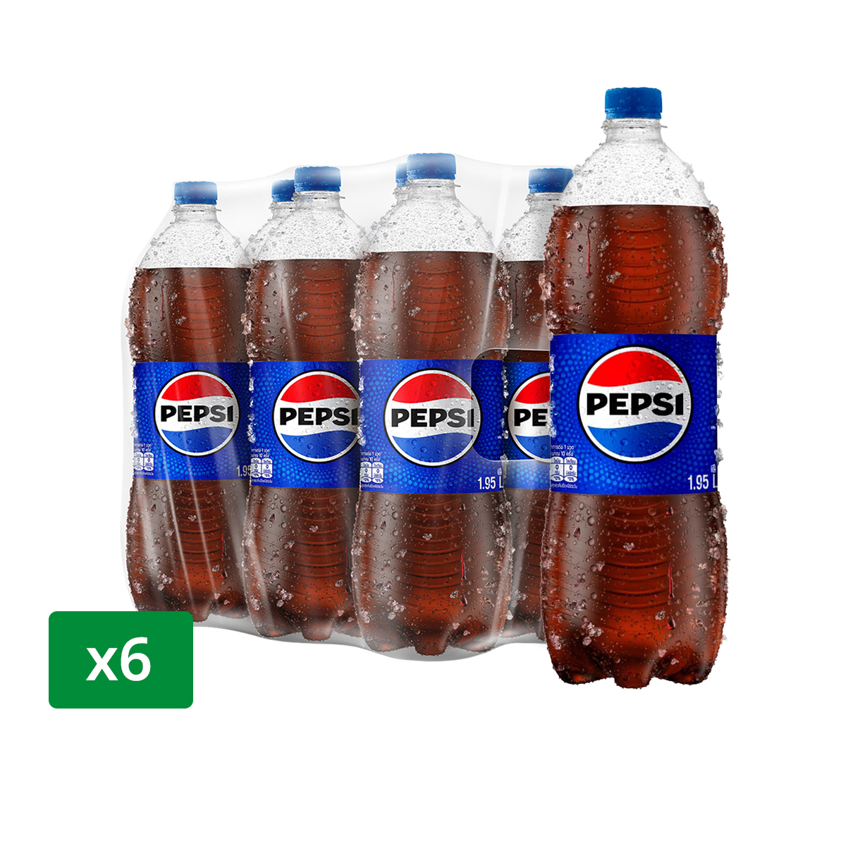 เป๊ปซี่ โคล่า สูตรน้ำตาลน้อย 1.95 ล. x 6 ขวด