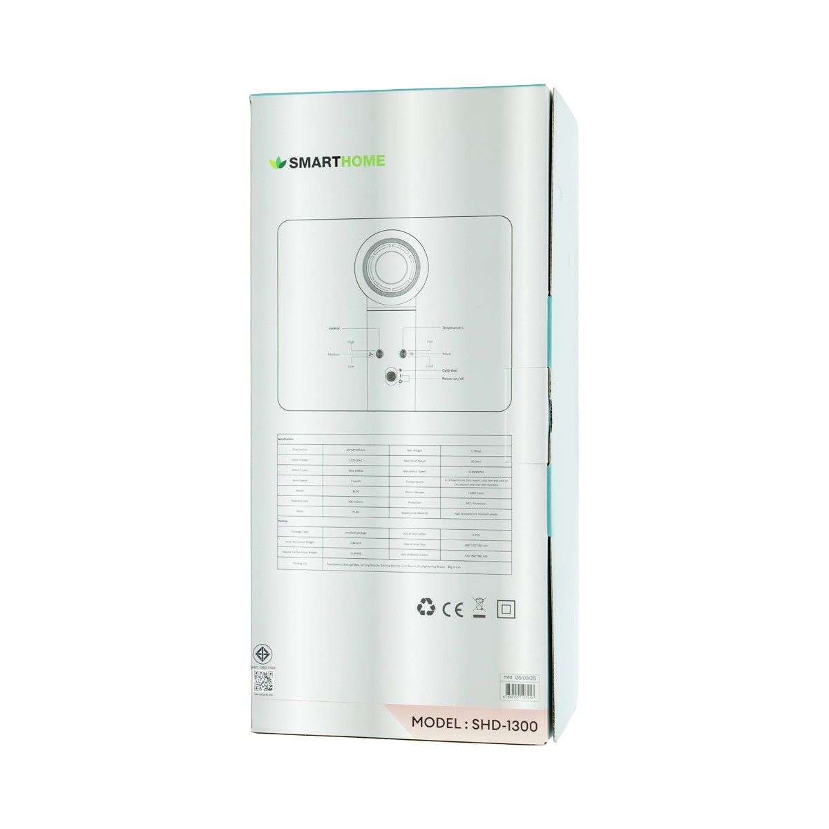 สมาร์ทโฮม ไดร์เป่าผม รุ่น SHD-1300 สีเงิน_9
