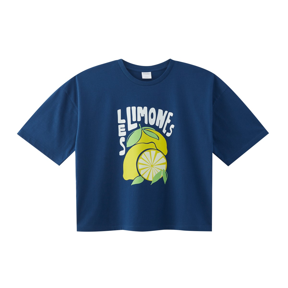 เบสิโค เสื้อยืดแขนสั้นโอเวอร์ไซส์ สำหรับผู้หญิง รุ่น FASL25Q1LC0031 สีน้ำเงิน