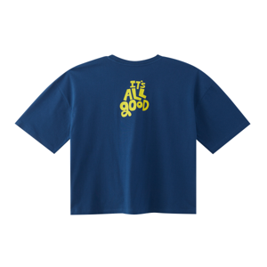 เบสิโค เสื้อยืดแขนสั้นโอเวอร์ไซส์ สำหรับผู้หญิง รุ่น FASL25Q1LC0031 สีน้ำเงิน_thumbnail_1