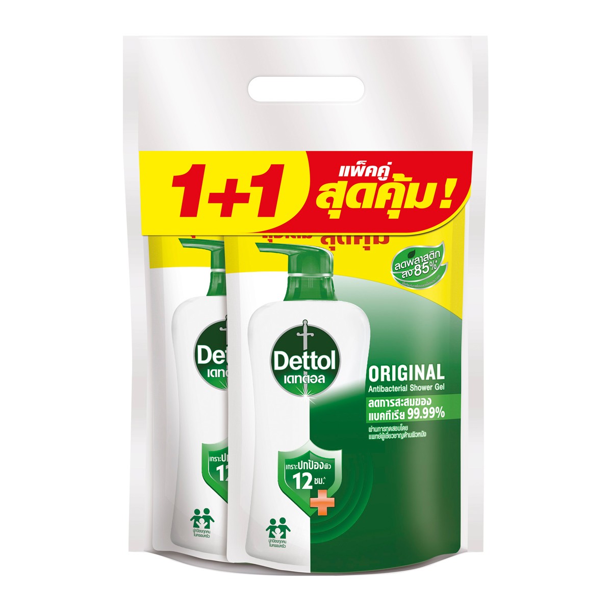 เดทตอล เจลอาบน้ำ แอนตี้แบคทีเรีย สูตรออริจินัล ถุงเติม 370 มล. แพ็ค 2