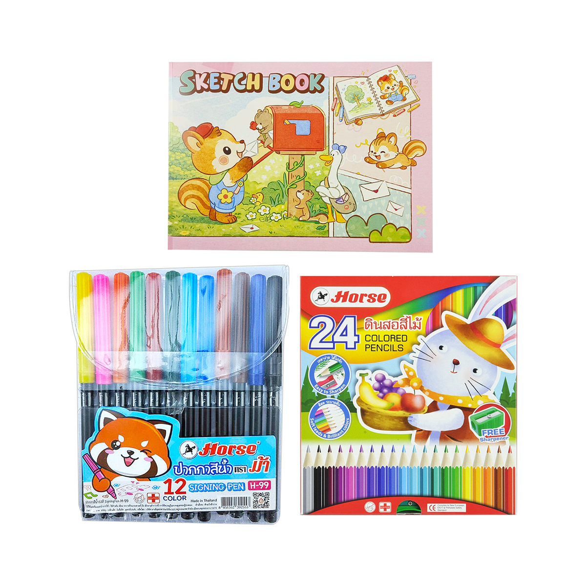 ตราม้า ชุดดินสอสีไม้ 24 สี พร้อมเมจิก_1