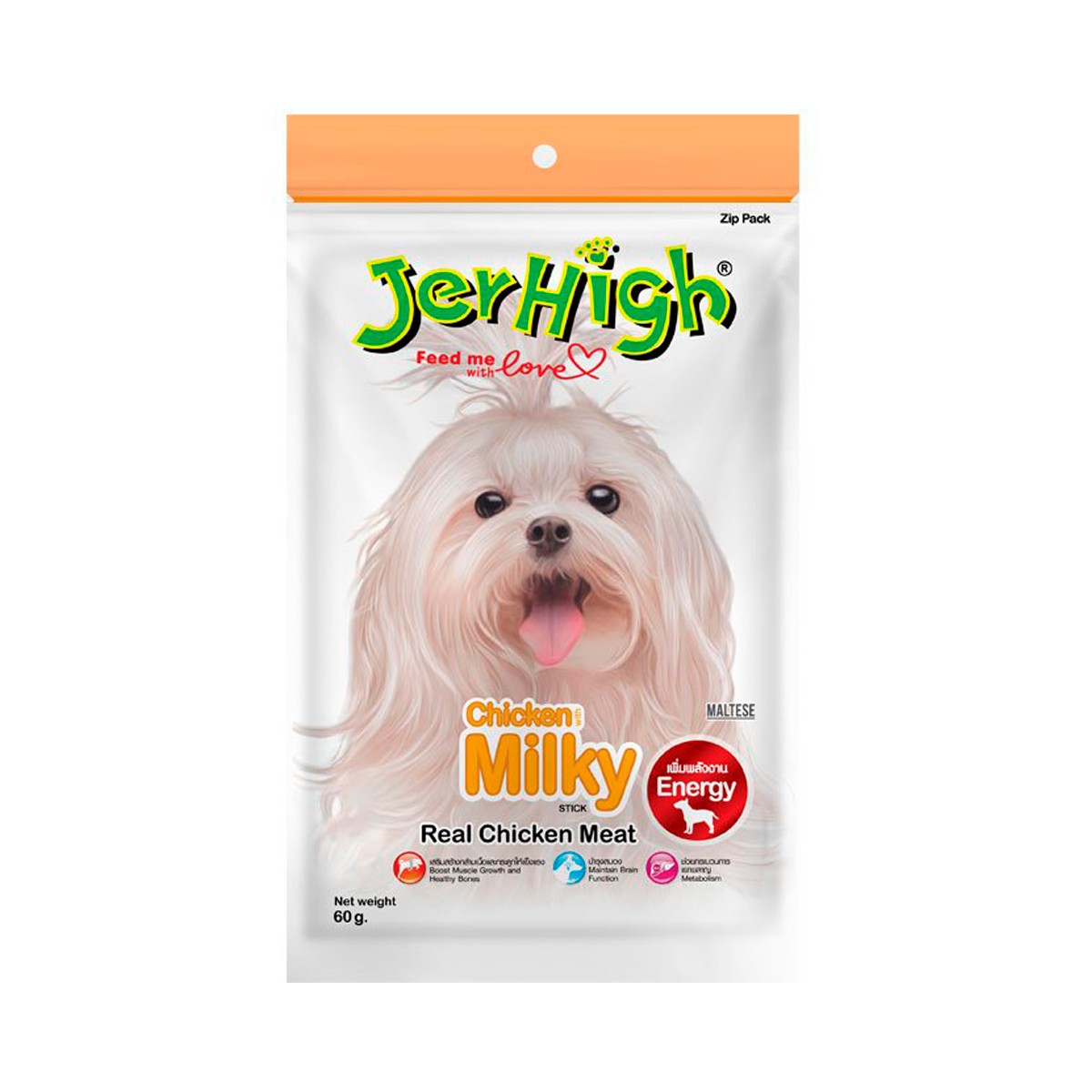 JERHIGH Stick Dog Snack Milk Flavor 60 g.