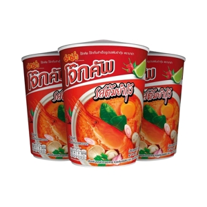 Mama Jok Cup Instant Rice Porridge Shrimp Tom Yum Flavour 45g. Pack 3
