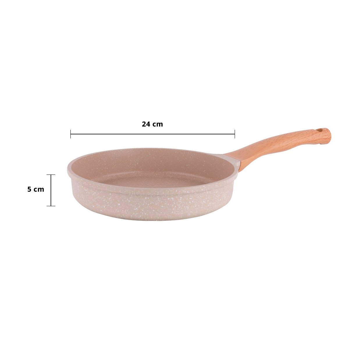 เบสิโค กระทะอะลูมิเนียมเคลือบนอนสติ๊กลายหินอ่อน รุ่น W134CAK-0124 ขนาด 24 ซม. สีครีม_6