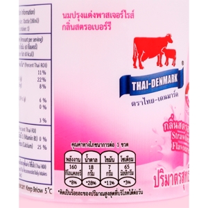 ไทย-เดนมาร์ค นมสดพาสเจอร์ไรส์ รสสตรอเบอร์รี่ 180 มล._thumbnail_1