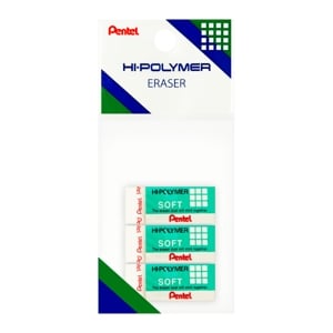 Pentel Eraser Hipolimer Soft Pack 3