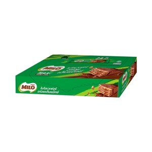 MILO Wafer with Chocolate Malt Cream Flavor Coated with Chocolate Flavor 18.6 g. Pack 24
