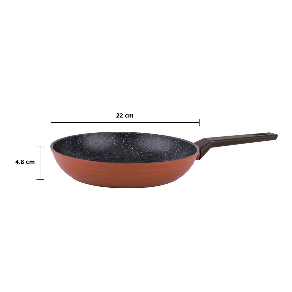 เบสิโค กระทะอะลูมิเนียมเคลือบนอนสติ๊กลายหินอ่อน รุ่น T133FAK-0122 ขนาด 22 ซม. สีแดง_6