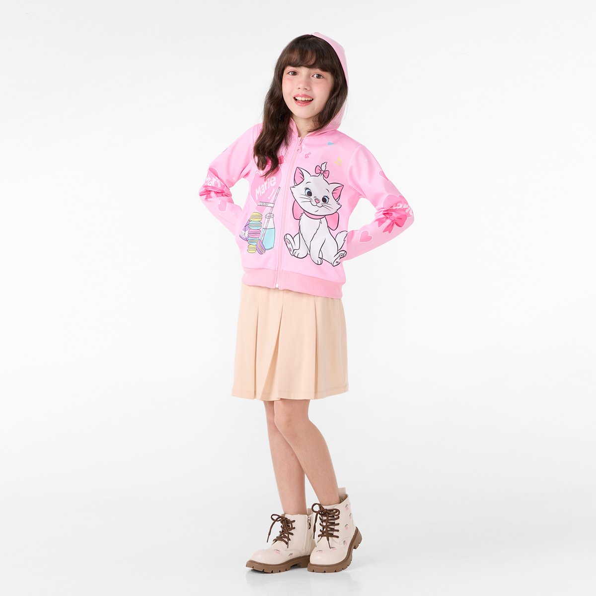 เบสิโค x ดิสนีย์ เสื้อแจ็คเก็ตพิมพ์ลายแมวมารี สำหรับเด็กหญิง รุ่น FMTN2509LG03R สีชมพู_7