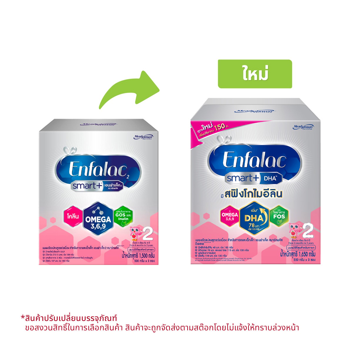เอนฟาแล็ค 2 สมาร์ทพลัส นมผงดัดแปลงสูตรต่อเนื่อง 1650 ก._1