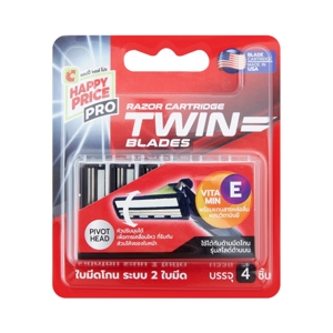 BIG C HAPPY PRICE PRO Twin Blade Shaving Razor Cartridge 4 ea