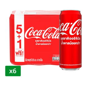COCA-COLA Coke Soft Drink Original Taste 325 ml. x 5+1 units