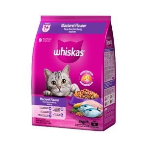 WHISKAS Dry Cat Food Mackerel Flavor 3 kg.
