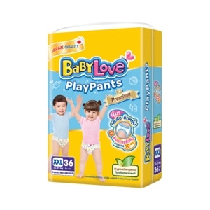 [พรีออเดอร์] เบบี้เลิฟ เพลย์แพ้นท์ พรีเมี่ยม กางเกงผ้าอ้อม จัมโบ้แพ็ค ขนาด XXL 36 ชิ้น_thumbnail_1
