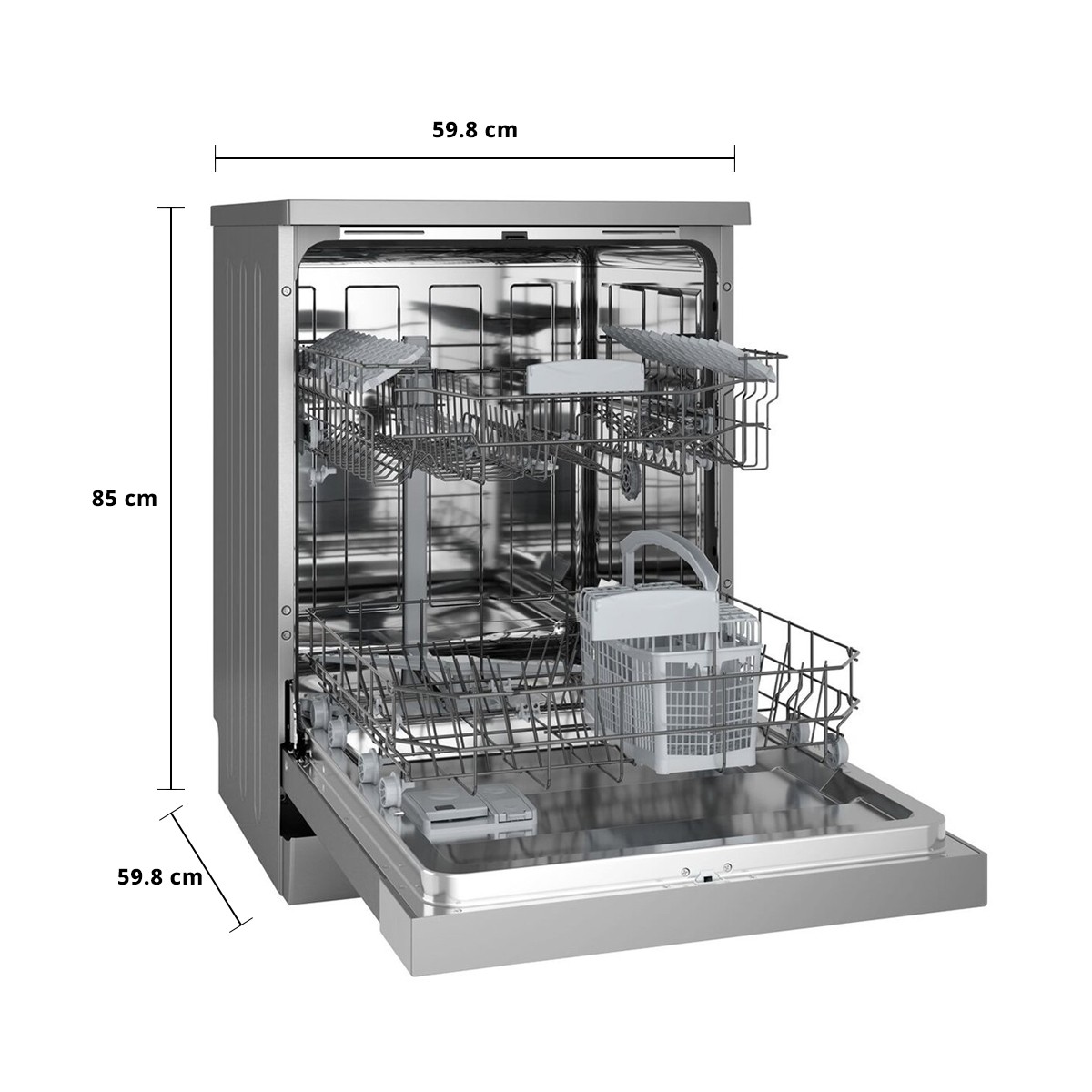 อีเลคโทรลักซ์ เครื่องล้างจานแบบตั้งพื้น รุ่น EFF1360VSA ขนาด 60 ซม. พร้อมที่วางจาน 13 จุด สีเงิน_6