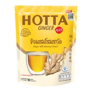 Hotta Instant Ginger with Ginseng 9g. Pack 10sachet