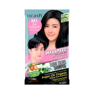 DCASH Max Speed Floral Colors Shampoo M1 Natural Black 40 ml.