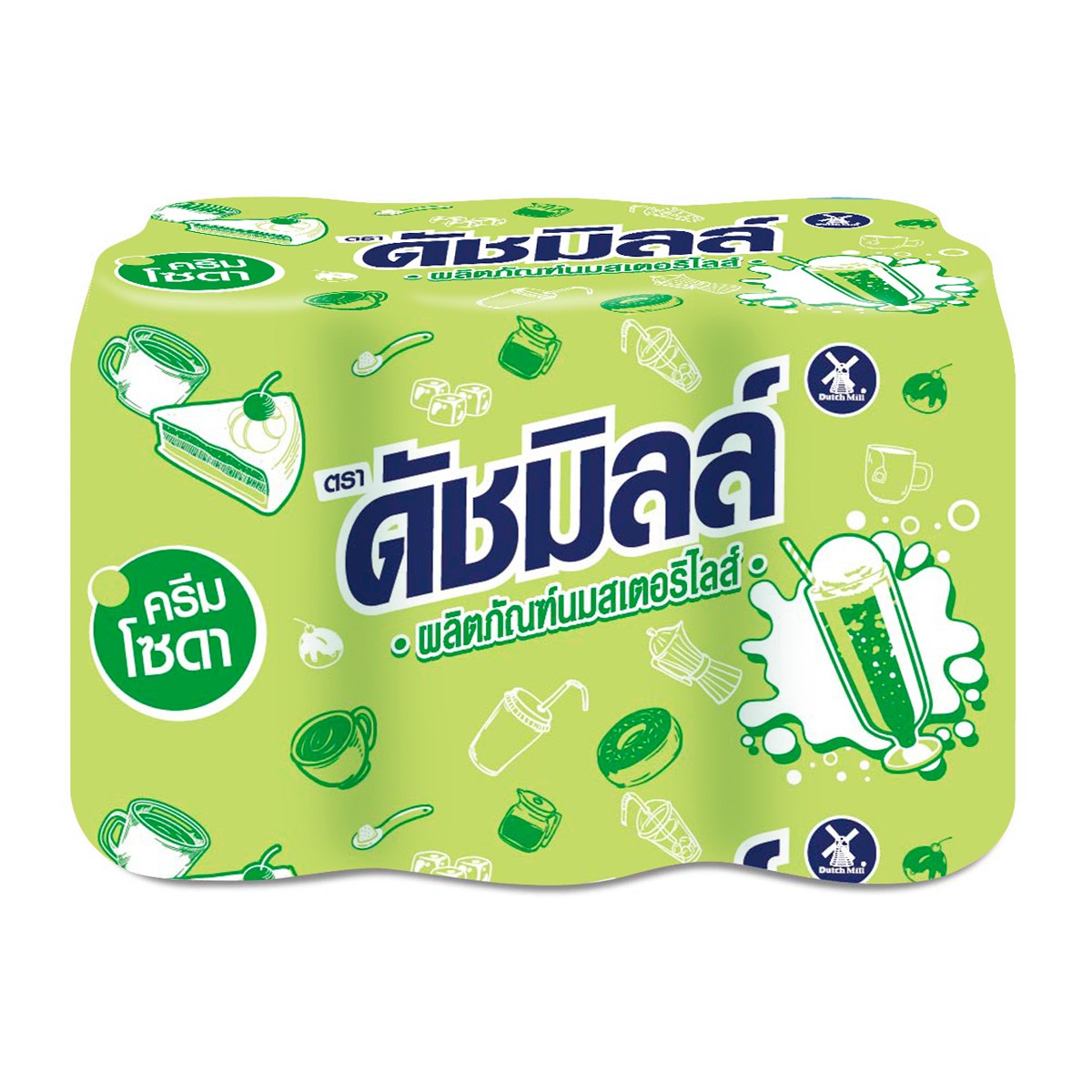 ดัชมิลล์ ผลิตภัณฑ์นมสเตอริไลส์ นมครีมโซดา 150 มล. x 6 ชิ้น