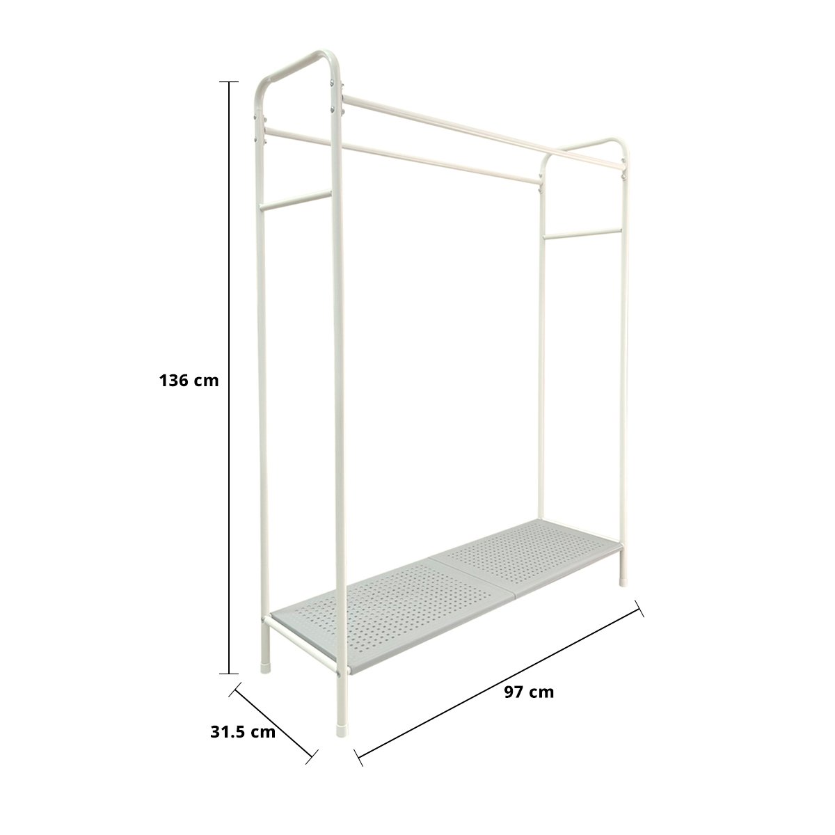 เบสิโค ราวตากผ้าขนหนู ทรงตัวที ขนาด 38 x 78 x 89 ซม. สีงาช้าง_5