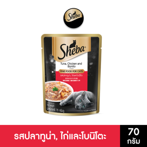 Sheba Cat Adult Tuna And Chicken with Bonito Flake Cat Food Wet Pouch 70g.