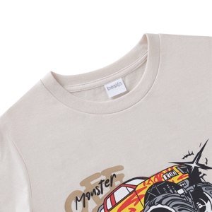 เบสิโค เสื้อยืดคอกลมแขนสั้น พิมพ์ลายตรงอก สำหรับเด็กชาย รุ่น BVDS2406LB002 สีเบจ_thumbnail_2