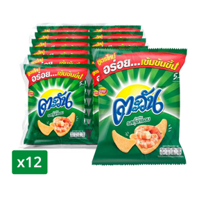 TAWAN Crispy Snack Crunchy Shrimp Flavor 14 g. Pack 12