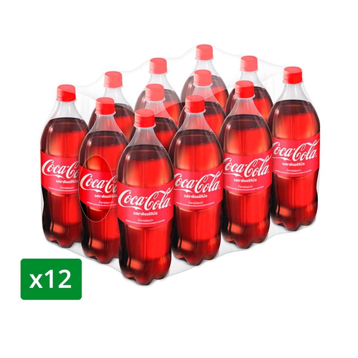 โค้ก น้ำอัดลม รสออริจินัล สูตรน้ำตาลน้อยกว่า 1.5 ล. x 12 ชิ้น