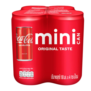 โค้ก น้ำอัดลม รสออริจินัล 180 มล. x 4 ชิ้น