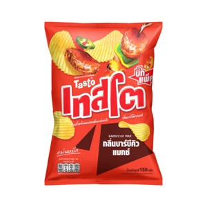 เทสโต มันฝรั่งแท้ทอดกรอบแผ่นหยัก รสบาร์บีคิวแมกซ์ 150 ก.