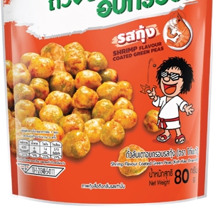 โก๋แก่ ถั่วลันเตาอบกรอบรสกุ้ง 80 ก._thumbnail_1