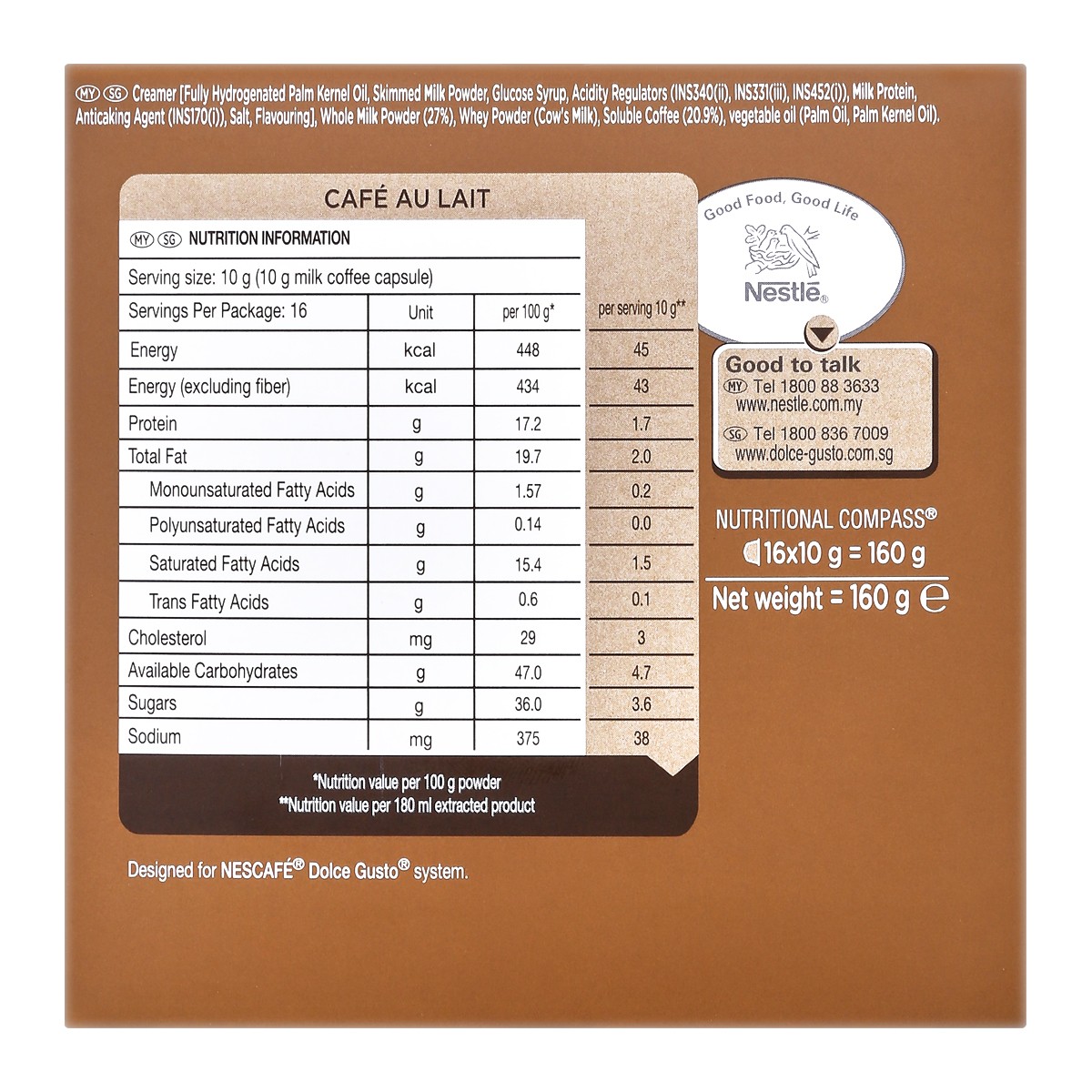 เนสกาแฟ ดอลเช่ กุสโต้ คาเฟ่โอเล่ กาแฟปรุงสำเร็จผสม 160 ก._3