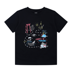 เบสิโค เสื้อยืดคอกลมแขนสั้นพิมพ์ลาย สำหรับเด็ก รุ่น FVDS2404LB01T สีดำ_thumbnail