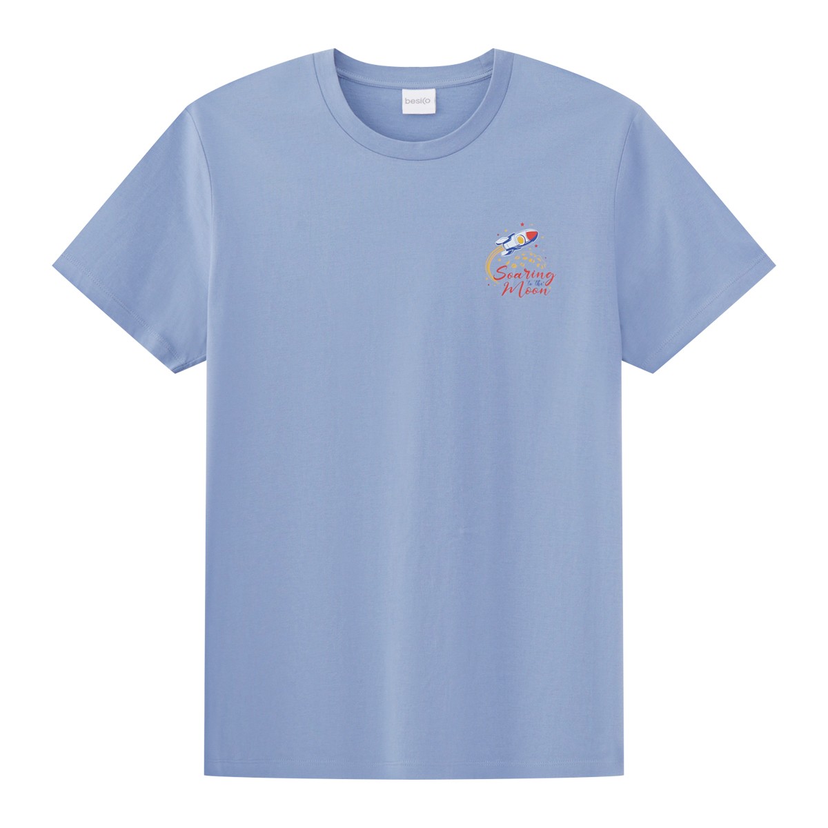 เบสิโค เสื้อยืดผู้ชาย รุ่น BCHS24Q4YM107 สีน้ำเงิน