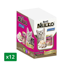 NEKKO Wet Cat Food Tuna Topping Shrimp & Scallop in Jelly 70 g. x 12 ea