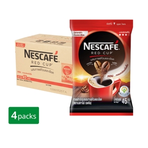 NESCAFE Red Cup Instant Coffee Mixed with Finely Ground Roasted Coffee 45g. 24pcs. x 4 packs