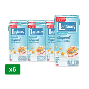 LACTASOY UHT Soymilk Original Sweetened Flavor 300 ml. Pack 6