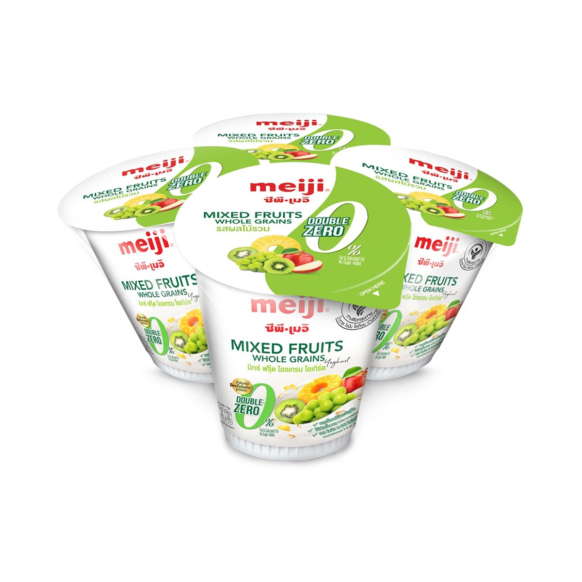 ซีพี-เมจิ มิกซ์ ฟรุ๊ต โฮลเกรน โยเกิร์ต 135 ก. x 4 ชิ้น