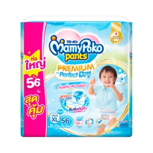 Mamy Poko Pants Extra Dry Skin Baby Diaper Pants Boy Size XL 56pcs.