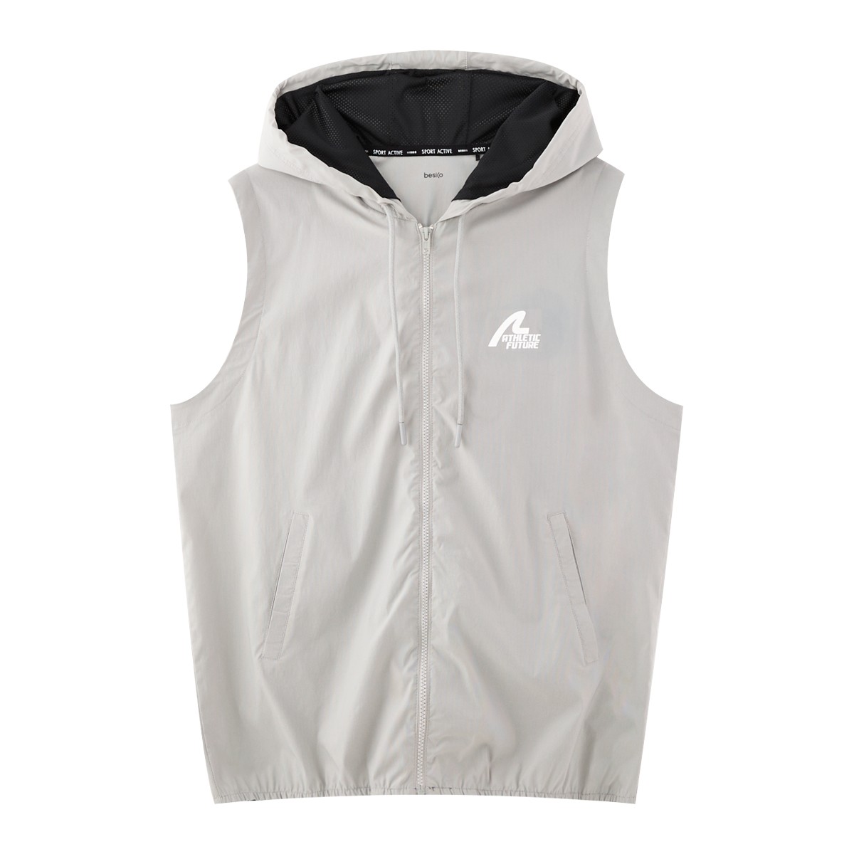 เบสิโค เสื้อแจ็คเก็ตแขนกุดมีฮู้ด สำหรับผู้ชาย รุ่น FDNC25Q2MS004 สีเทา
