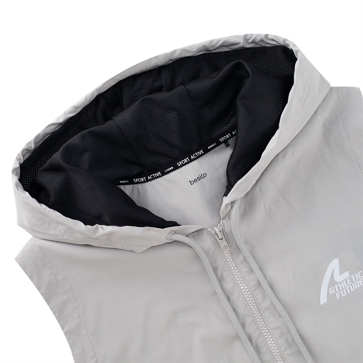 เบสิโค เสื้อแจ็คเก็ตแขนกุดมีฮู้ด สำหรับผู้ชาย รุ่น FDNC25Q2MS004 สีเทา_2