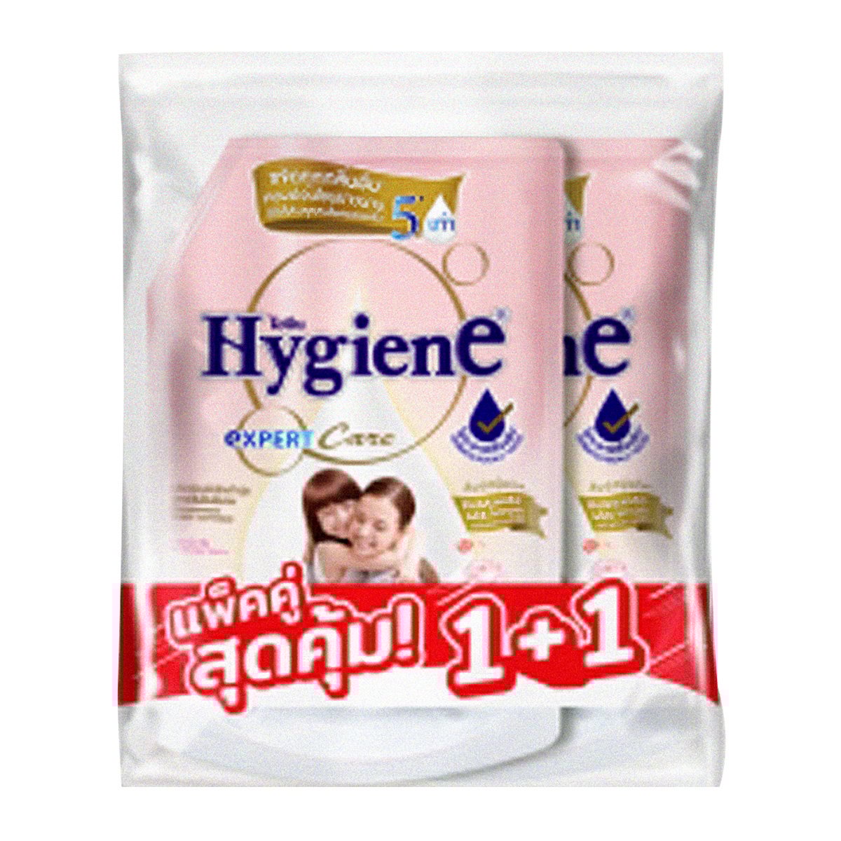 ไฮยีน เอ็กซ์เพิร์ท แคร์ ผลิตภัณฑ์ปรับผ้านุ่ม สูตรเข้มข้นพิเศษ กลิ่นบลูมมิ่งทัช 1000 มล. แพ็ค 1+1_1
