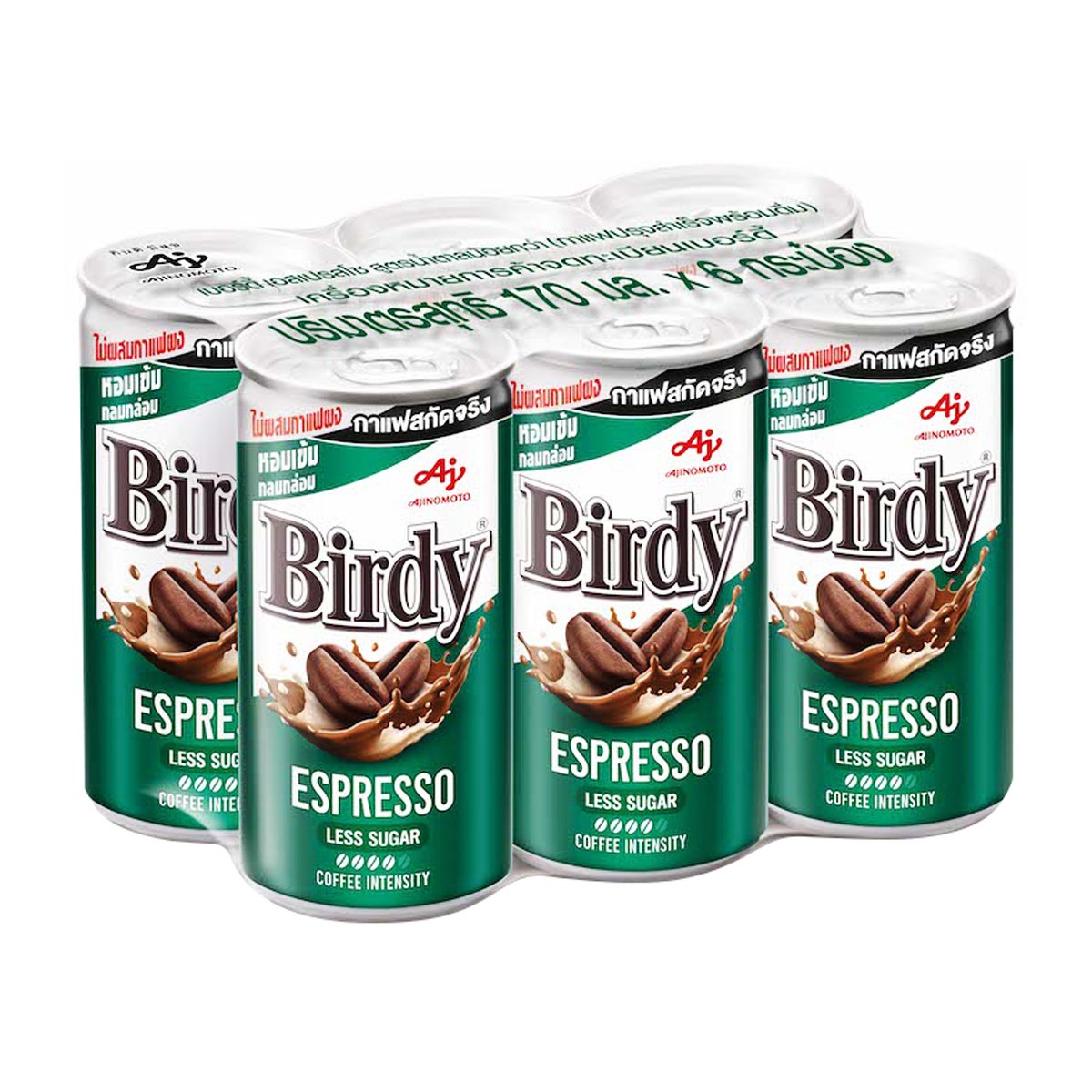 เบอร์ดี้ กาแฟปรุงสำเร็จพร้อมดื่ม เอสเปรสโซ 170 มล. แพ็ค 6