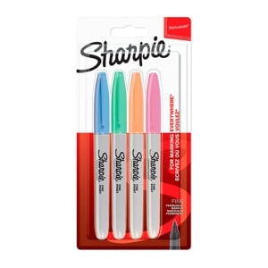 SHARPIE Fine Pastel Marker Pen Pack 4 Assorted Colors