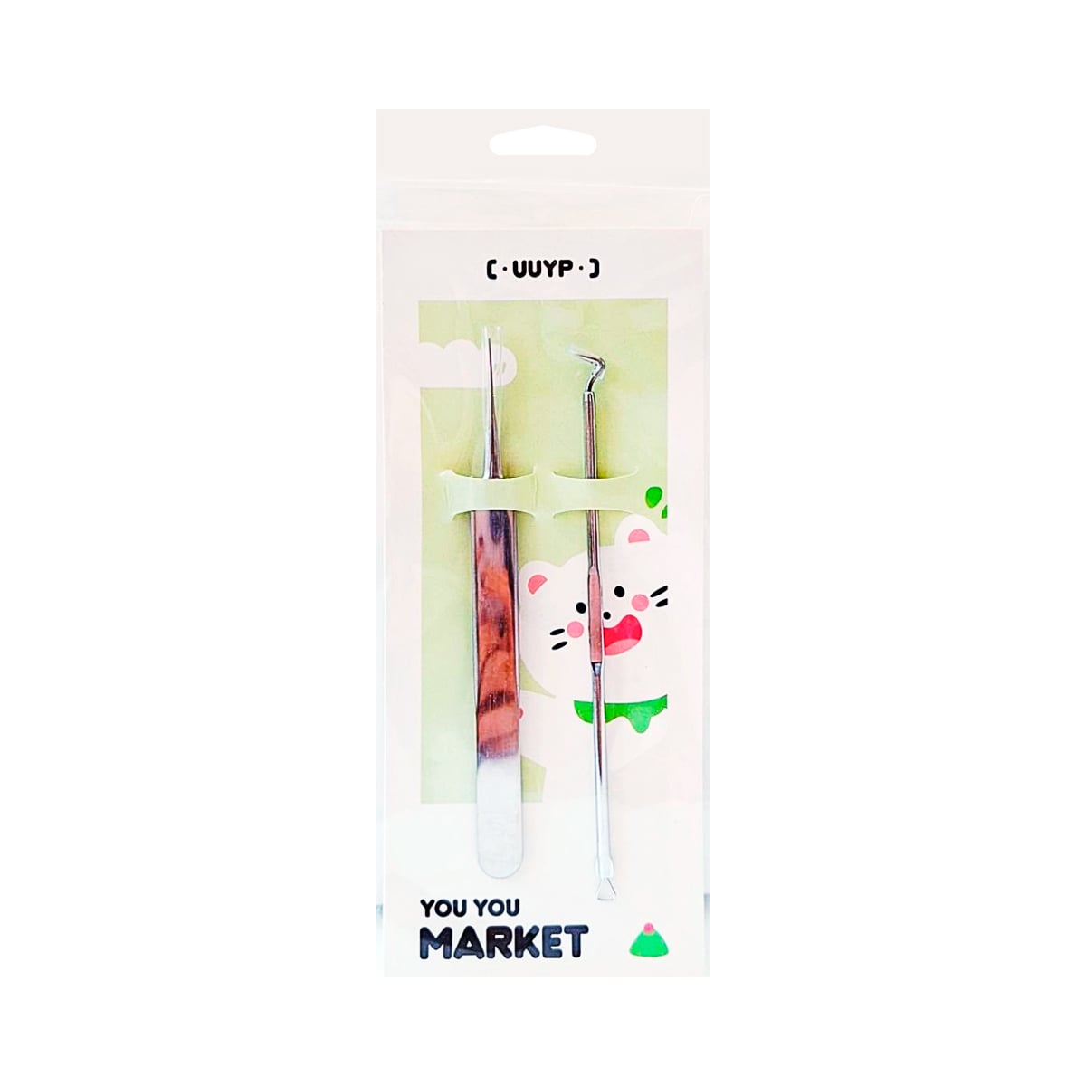 ยูยูวายพี ที่กดสิว+แหนบปากแหลม รุ่น U-M21 สีเงิน