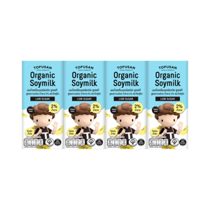 Tofusan UHT Organic Soymilk Low Suger 180ml. Pack 4