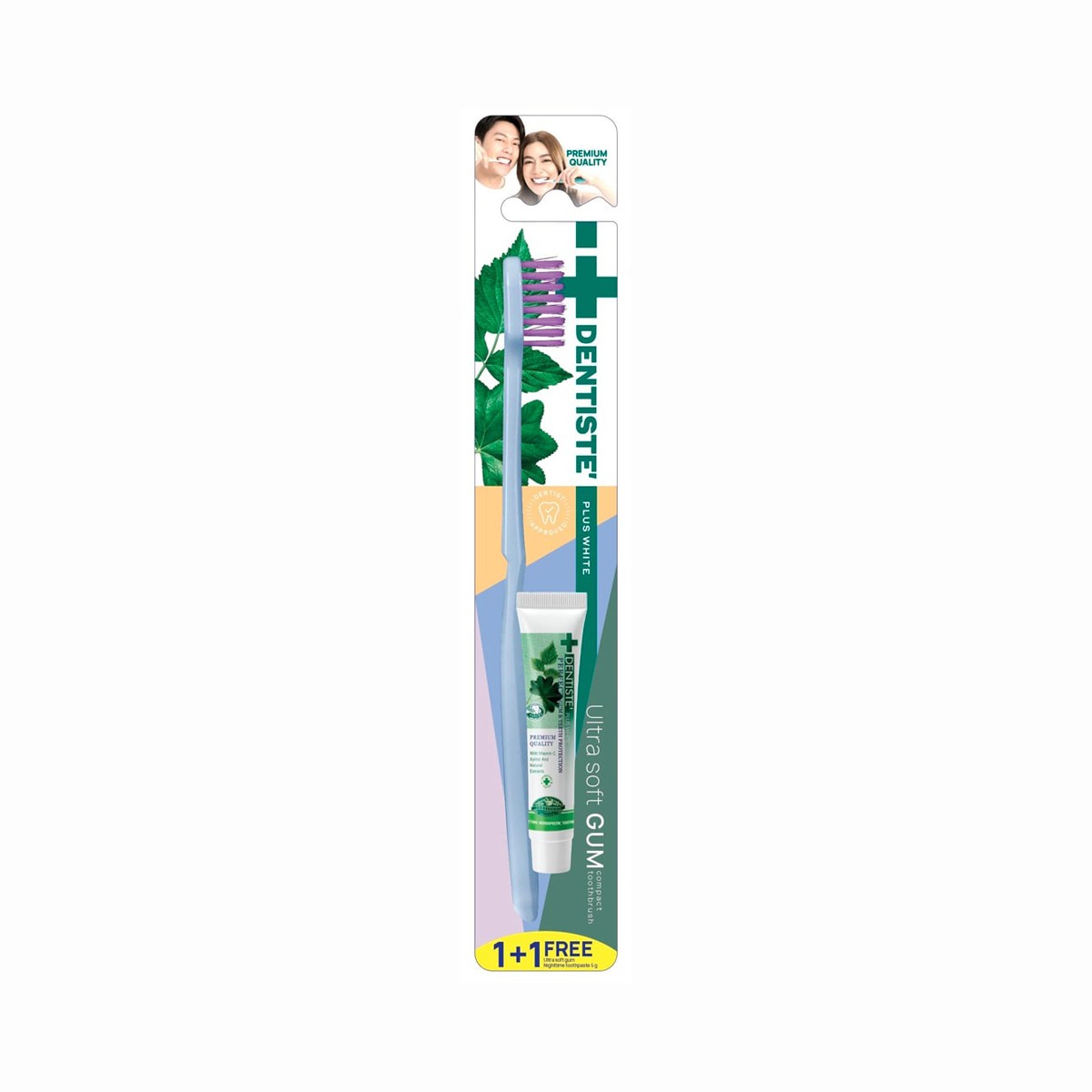 เดนทิสเต้ แปรงสีฟัน อัลตร้า ซอฟท์ กัม คอมแพค (สินค้าคละสี ไม่สามารถเลือกได้) + ยาสีฟัน 5 ก.